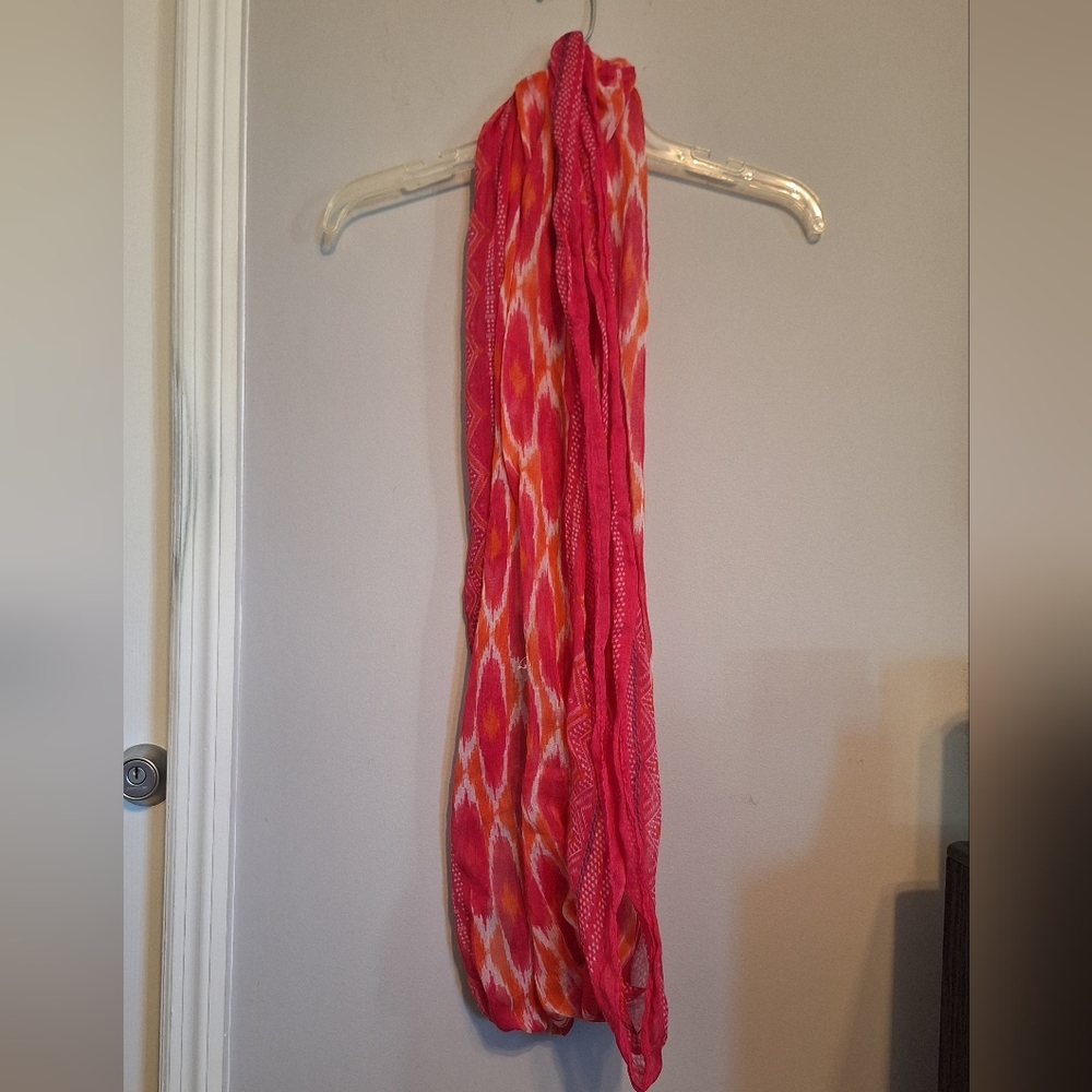 Vibrant Pink and Orange Infinity Scarf - Picture 2 of 10